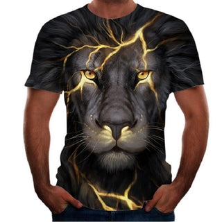 New Animal Print 3d T-shirt Men's Short Sleeve Phosgene