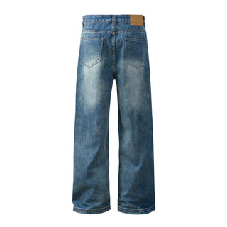 Washed Gradient Wide-leg Jeans Vintage Men's Clothing Phosgene