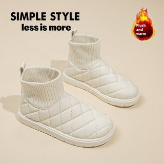 Snow Boots For Women Thick Bottom Fleece-lined Insulated Cotton-padded Shoes - Phosgene