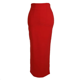 Women's Solid Color Casual High Waist Hip Hugging Long Skirt - Phosgene