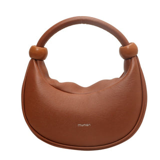 Women's Shoulder Messenger Soft Leather Portable Moon Bag - Phosgene