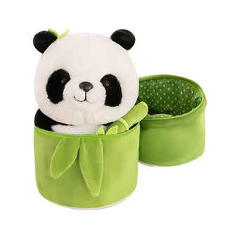 Simulated Bamboo Tube Flower Panda Pillow - Phosgene