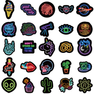 50 Neon Graffiti Stickers Decorative Waterproof Stickers - Phosgene