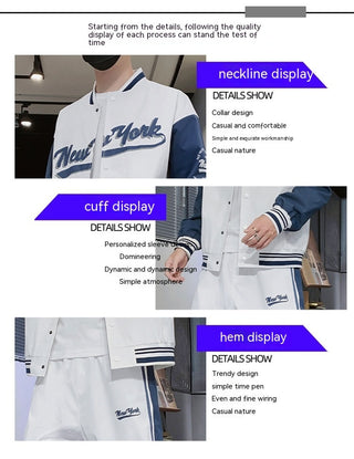 Casual Sports Baseball Suit Printed Two-piece Suit Men's Clothing Phosgene