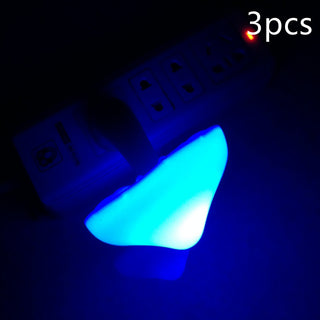 LED Night Light Mushroom Wall Socket Lamp EU US Plug Warm White Light-control Sensor Bedroom Light Home Decoration - Phosgene