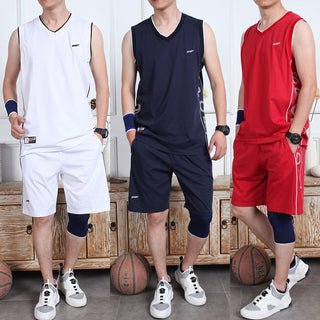 Basketball Sports Suit Men's Summer Casual Wear Sleeveless Thin Vest Running Suit Shorts Sportswear - Phosgene