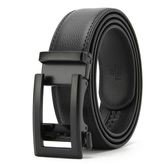 Men's Two-layer Leather Automatic Buckle Cowhide Real Business Casual Belt - Phosgene