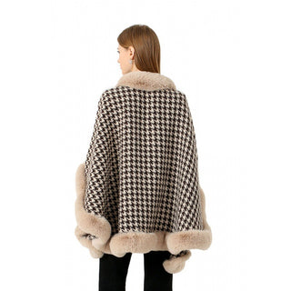 Tweed Shawl Scarf Cape Coat Women - Phosgene