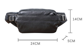 Men's Small Backpack Single Shoulder Cross-body Head Layer Cowhide Fanny Pack - Phosgene