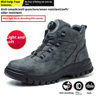 Button Safety Shoes With Steel Toe Caps To Prevent Smashing - Phosgene