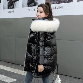 Thick Large Fur Collar Wash Free Winter Coat - Phosgene