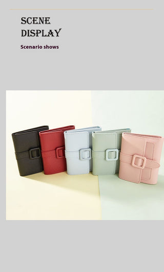 Purse Short Solid Color Card Holder Spring Women's High Sense - Phosgene