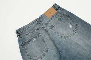 Washed And Frayed Jeans Men's Street Tide Brand Phosgene