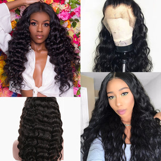 Chemical fiber front lace black small curly wig - Phosgene