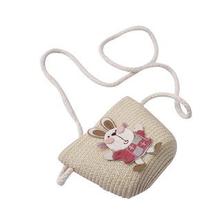 Cute Rabbit Decoration Bag Two-Piece Straw Hat - Phosgene