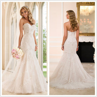 Trailing wedding dress tube top lace wedding dress - Phosgene