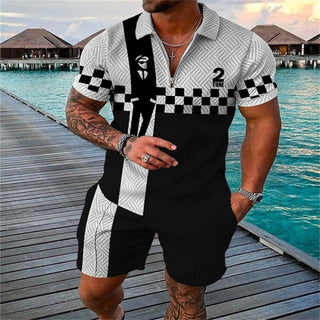 Fashion Short Sleeve Casual Men's Suit Phosgene