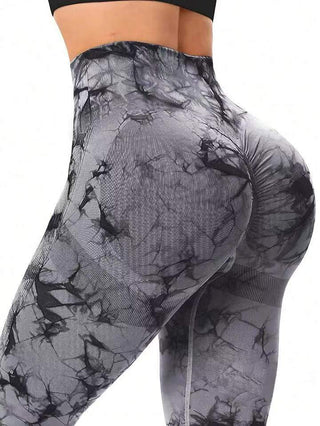 Tie Dye Peach Hip Seamless Yoga Pants High Waist Workout Women Phosgene