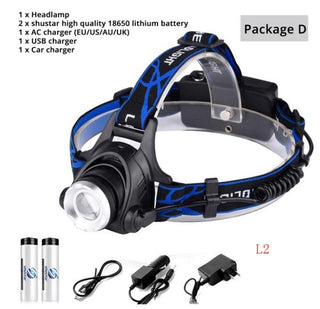 USB Charging Built-in Smart Sensor Head-mounted Outdoor Fishing Headlight - Phosgene