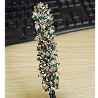 Korean flower bud head crystal hairpin headgear - Phosgene