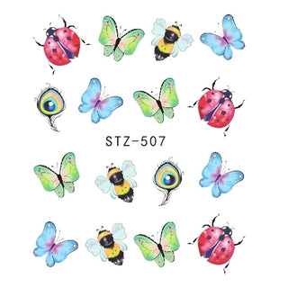 1pcs Nail Sticker Butterfly Flower Water Transfer Decal Sliders for Nail Art Decoration Tattoo Manicure Wraps Tools Tip JISTZ508 - Phosgene