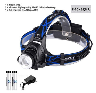 USB Charging Built-in Smart Sensor Head-mounted Outdoor Fishing Headlight - Phosgene