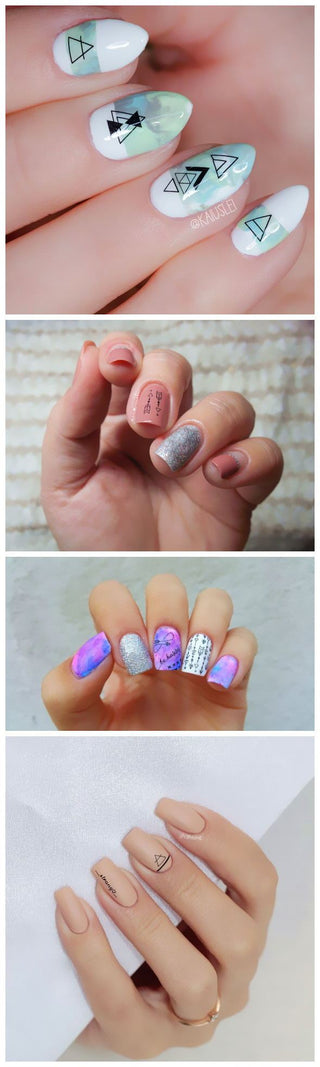 Geometric  DIY Art Nail Polish Stickers - Phosgene