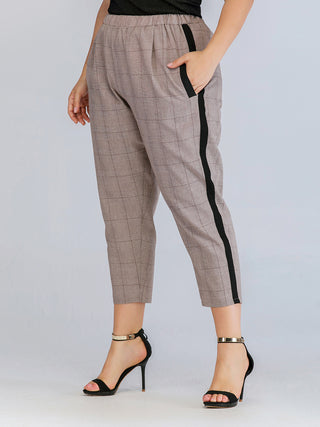 Slim Check Straight Suit Pants - Phosgene