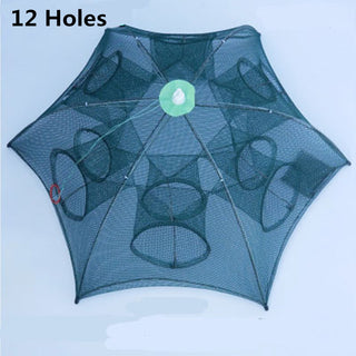 Strengthened 4-20 Holes Automatic Fishing Net Shrimp Cage Nylon Foldable Fish Trap Cast Net Cast Fold Crab Trap Fishing Network - Phosgene