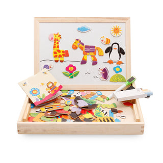 Multifunctional Magnetic Kids Puzzle Drawing Board Educational Toys Learning Wooden Puzzles Toys For Children Gift - Phosgene