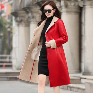 Composite fur coat with lapel - Phosgene