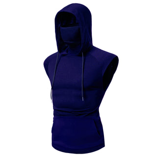 Mens Mask Button Sports Vest Hooded - Phosgene