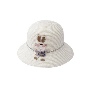 Cute Rabbit Decoration Bag Two-Piece Straw Hat - Phosgene