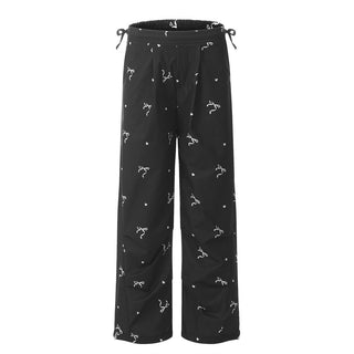 Full Printed Bowknot Baggy Pants Men And Women Phosgene