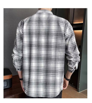 Loose Hong Kong Style Casual Coat Youth Plaid Shirt Phosgene