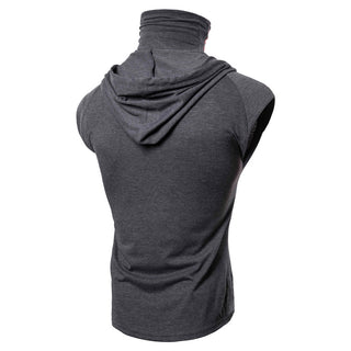 Mens Mask Button Sports Vest Hooded - Phosgene