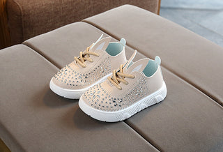 Girls' Leather Shoes Children's Diamond Princess Shoes - Phosgene