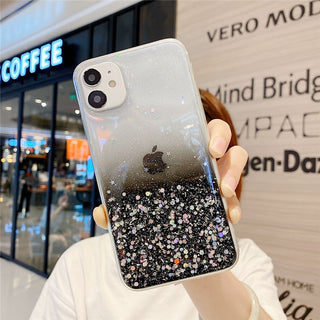 Compatible with Apple, Simple And Suitable For 11 Mobile Phone Case IPhone12 11pro Transparent Glitter - Phosgene