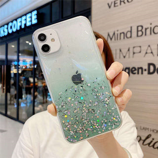 Compatible with Apple, Simple And Suitable For 11 Mobile Phone Case IPhone12 11pro Transparent Glitter - Phosgene