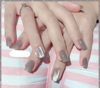 Milk Tea Crystal Stone Cat Eye Nail Polish Phosgene