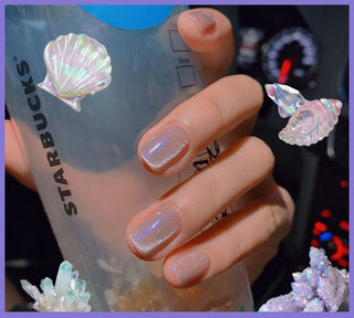 Milk Tea Crystal Stone Cat Eye Nail Polish Phosgene