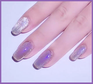 Milk Tea Crystal Stone Cat Eye Nail Polish Phosgene