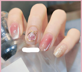 Milk Tea Crystal Stone Cat Eye Nail Polish Phosgene