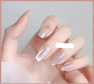 Milk Tea Crystal Stone Cat Eye Nail Polish Phosgene