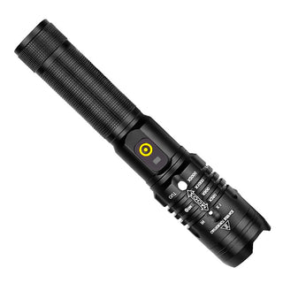 Super Bright Flashlight Zoomable USB Rechargeable Electric Torch 5 Modes Torch Outdoor Fishing Waterproof - Phosgene