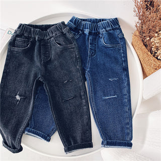 Boys  Fleece Jeans Straight Trousers Trendy Children s Clothing - Phosgene