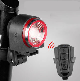 Bike Rear Light With Intelligent Sensor, Anti-theft Alarm, USB Rechargeable, Flash - Phosgene