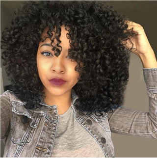 Manufacturers Supply European And American Wigs, African Short Curly Hair Female Wigs, Fluffy Small Curly Bangs, Long Curly Hair Wigs, Wigs - Phosgene