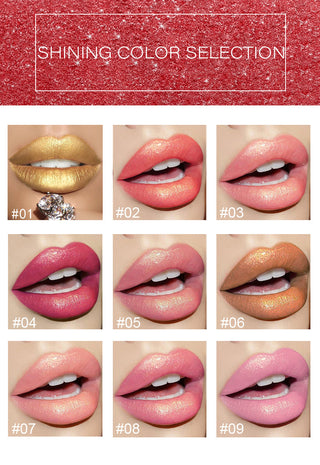 Shiny Metallic Lipstick Pearlescent Color Temperature Change Lipstick Gilt Lipstick - Phosgene