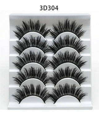 Mink False Eyelashes 3D False Eyelashes Five Pairs Of Soft Cotton Stalk Eyelashes - Phosgene